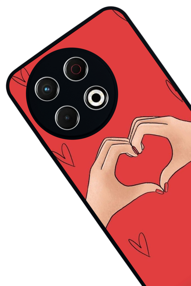 Tecno Spark 30 Pro Uyumlu Kalp Love Tasarımlı Glossy Premium Kılıf