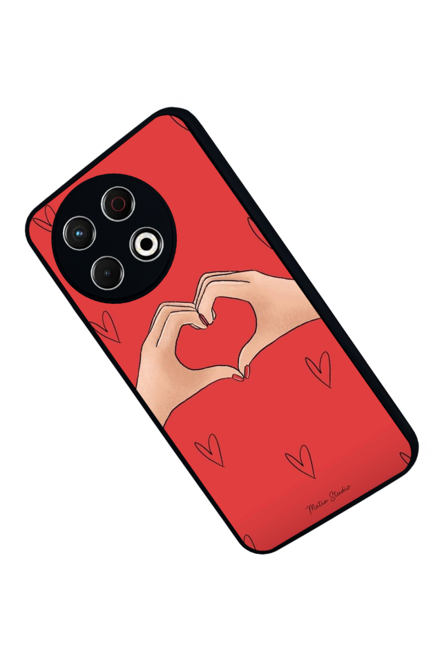 Tecno Spark 30 Pro Uyumlu Kalp Love Tasarımlı Glossy Premium Kılıf