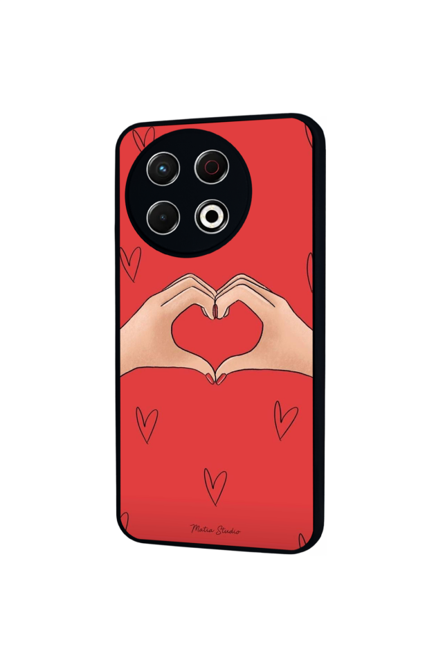 Tecno Spark 30 Pro Uyumlu Kalp Love Tasarımlı Glossy Premium Kılıf