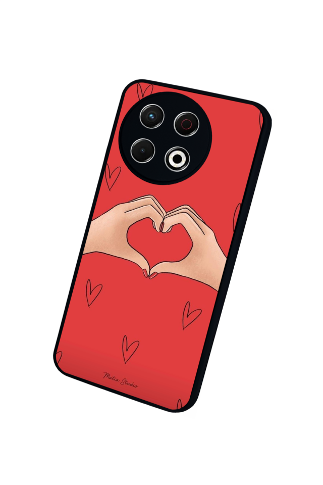 Tecno Spark 30 Pro Uyumlu Kalp Love Tasarımlı Glossy Premium Kılıf