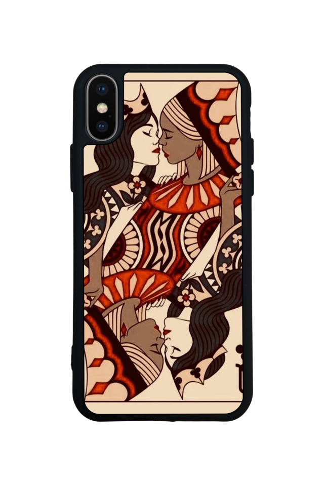 iPhone X/ XS Uyumlu  Kalp Love Tasarımlı Glossy Premium Kılıf