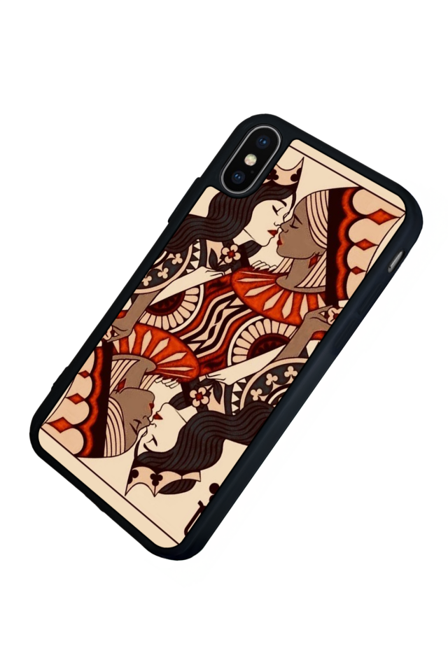 iPhone X/ XS Uyumlu  Kalp Love Tasarımlı Glossy Premium Kılıf