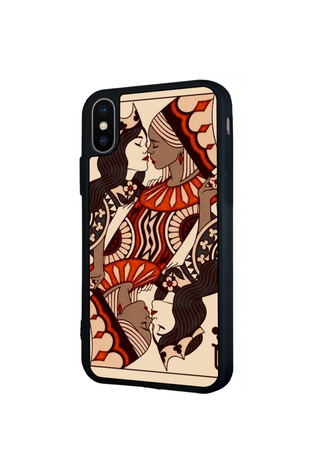 iPhone X/ XS Uyumlu  Kalp Love Tasarımlı Glossy Premium Kılıf