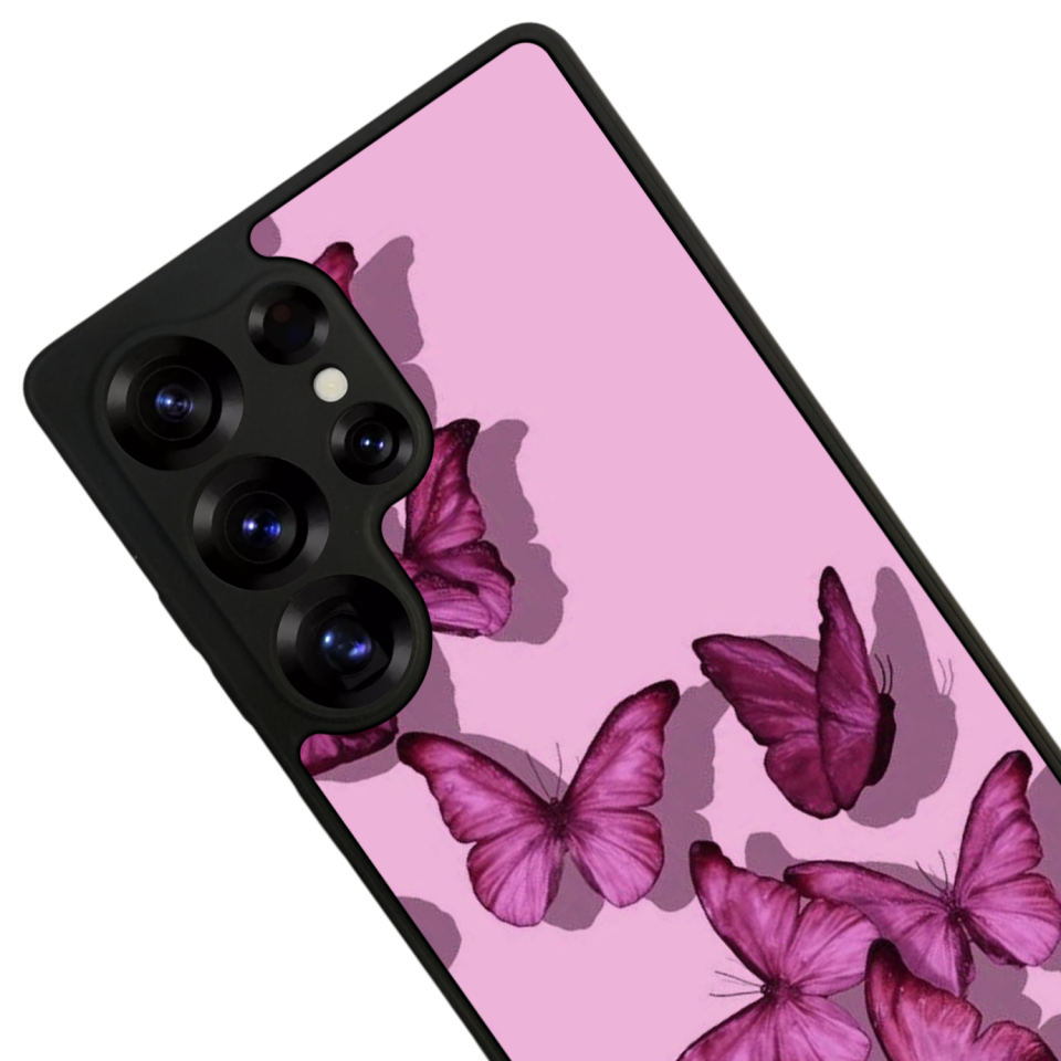 Samsung Galaxy S25 Ultra Uyumlu Kelebek Tasarımlı Glossy Premium Kılıf
