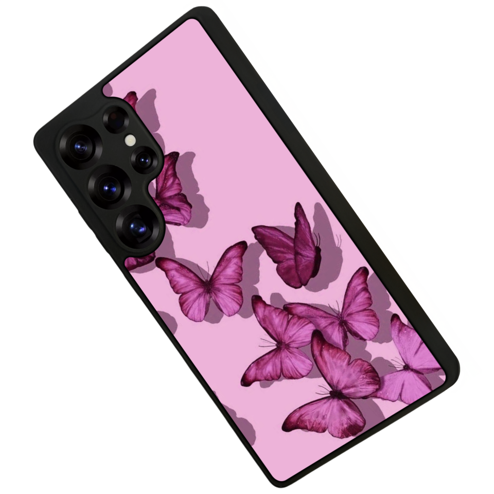 Samsung Galaxy S25 Ultra Uyumlu Kelebek Tasarımlı Glossy Premium Kılıf