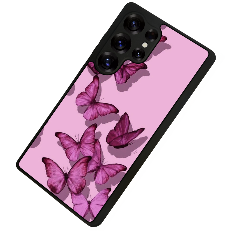 Samsung Galaxy S25 Ultra Uyumlu Kelebek Tasarımlı Glossy Premium Kılıf
