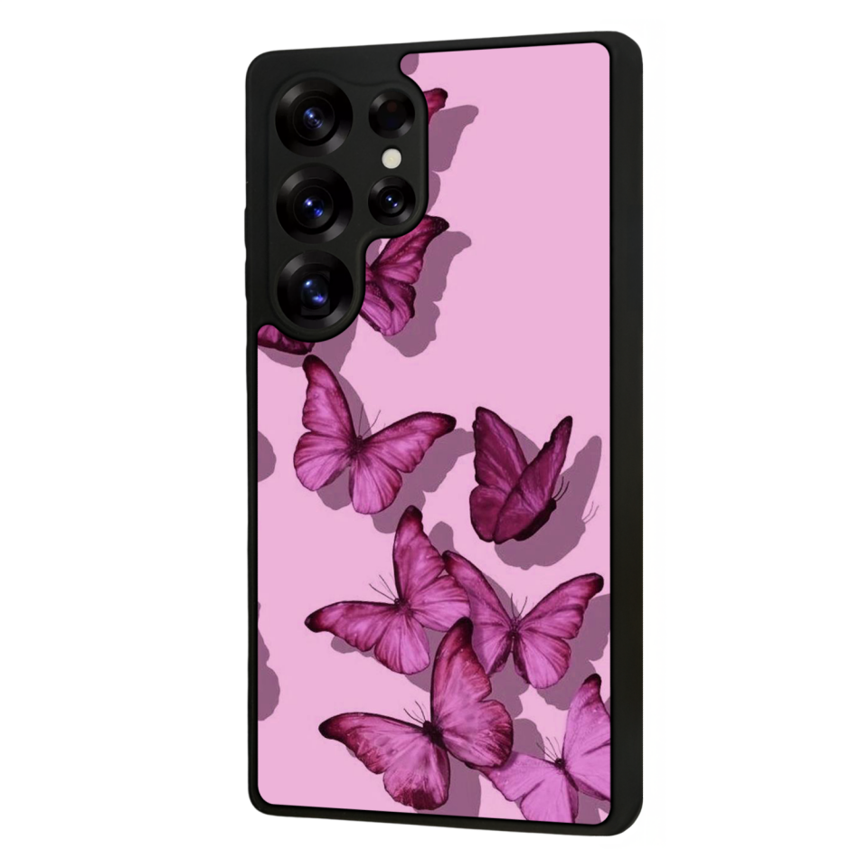 Samsung Galaxy S25 Ultra Uyumlu Kelebek Tasarımlı Glossy Premium Kılıf