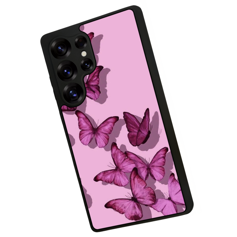 Samsung Galaxy S25 Ultra Uyumlu Kelebek Tasarımlı Glossy Premium Kılıf