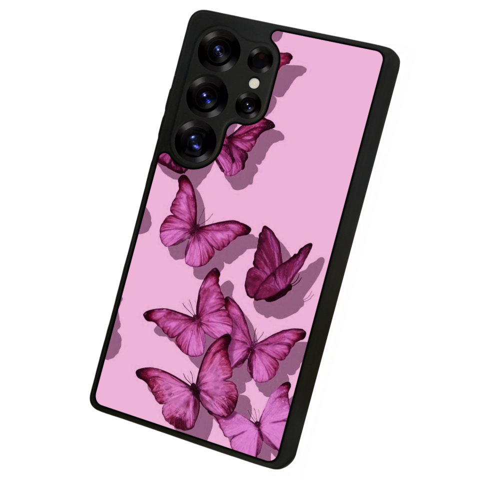 Samsung Galaxy S25 Ultra Uyumlu Kelebek Tasarımlı Glossy Premium Kılıf