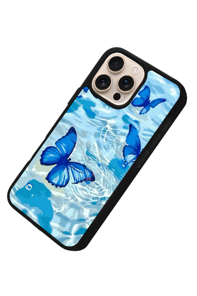 iPhone 15 Pro Uyumlu Kelebek Tasarımlı Glossy Premium Kılıf