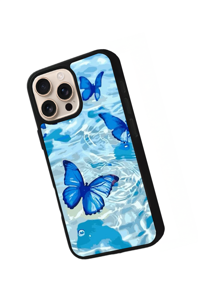iPhone 15 Pro Uyumlu Kelebek Tasarımlı Glossy Premium Kılıf