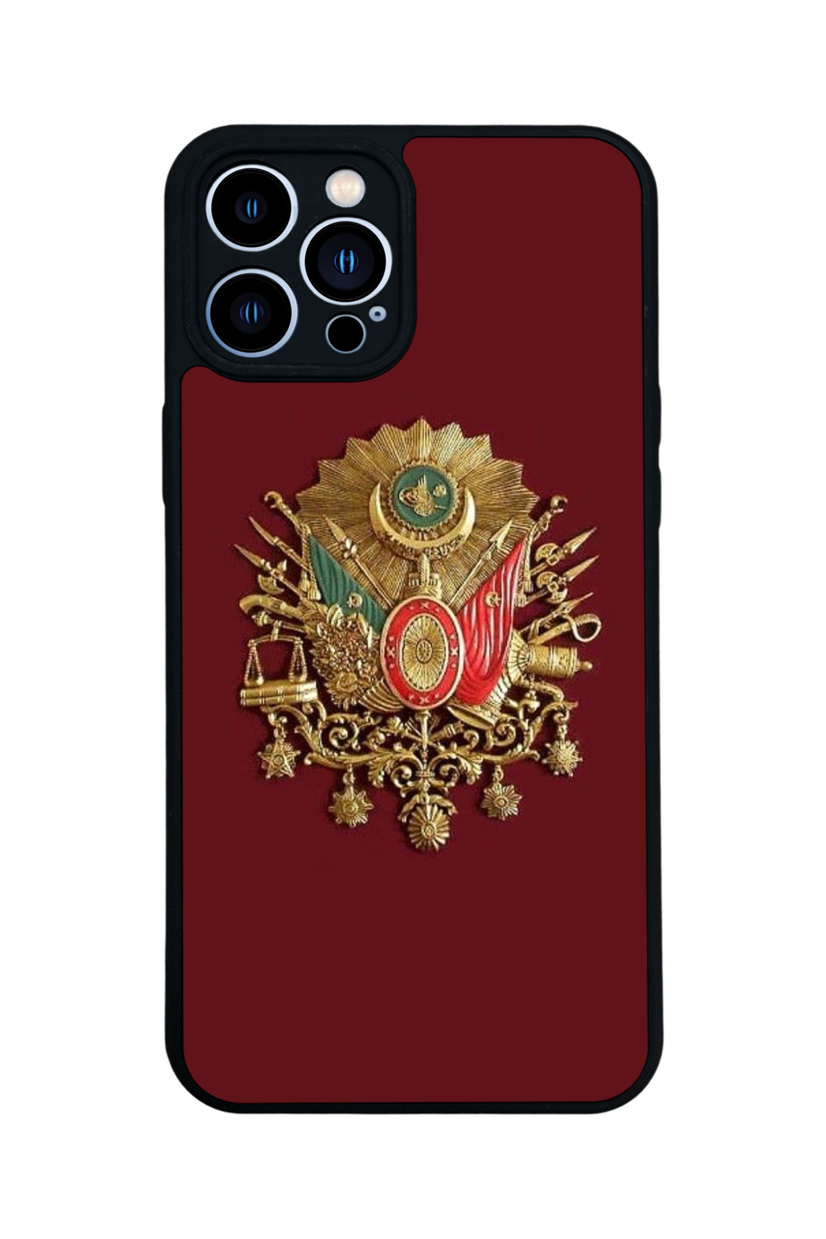iPhone 13 Pro Max Uyumlu Osmanli Tugrasi Tasarımlı Glossy Premium Kılıf