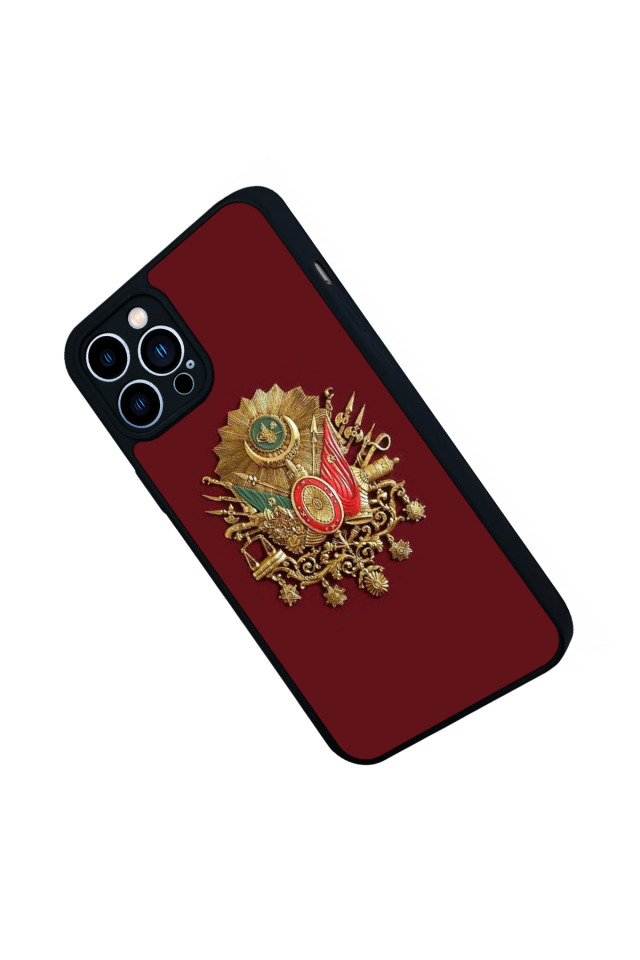 iPhone 13 Pro Max Uyumlu Osmanli Tugrasi Tasarımlı Glossy Premium Kılıf