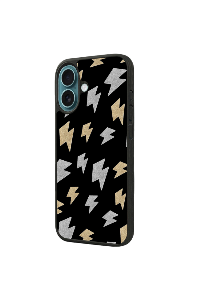 iPhone 16 Plus Uyumlu Simsek Tasarımlı Glossy Premium Kılıf