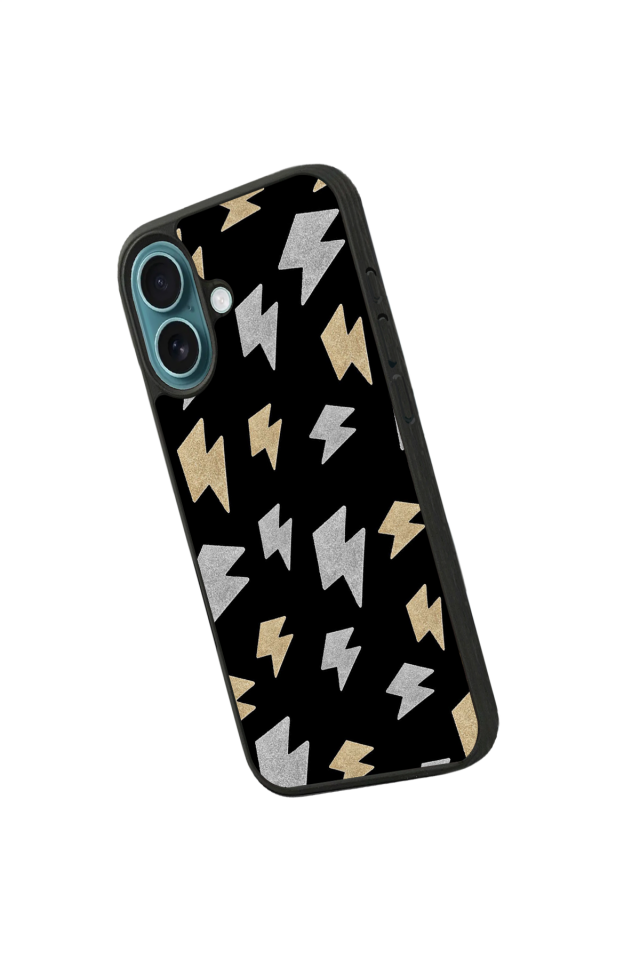 iPhone 16 Plus Uyumlu Simsek Tasarımlı Glossy Premium Kılıf
