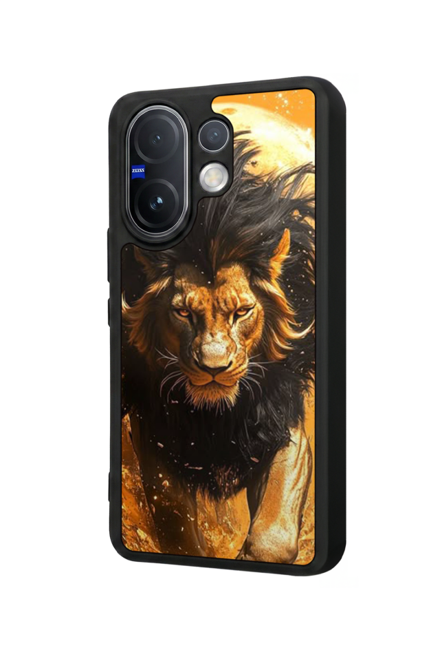 Vivo V60 Uyumlu Aslan Tasarımlı Glossy Premium Kılıf
