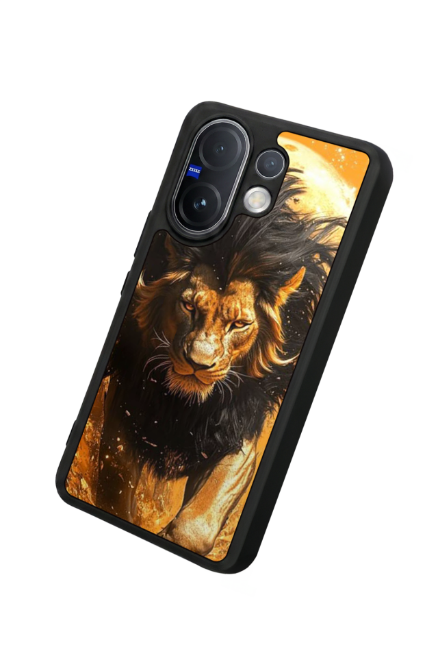 Vivo V60 Uyumlu Aslan Tasarımlı Glossy Premium Kılıf
