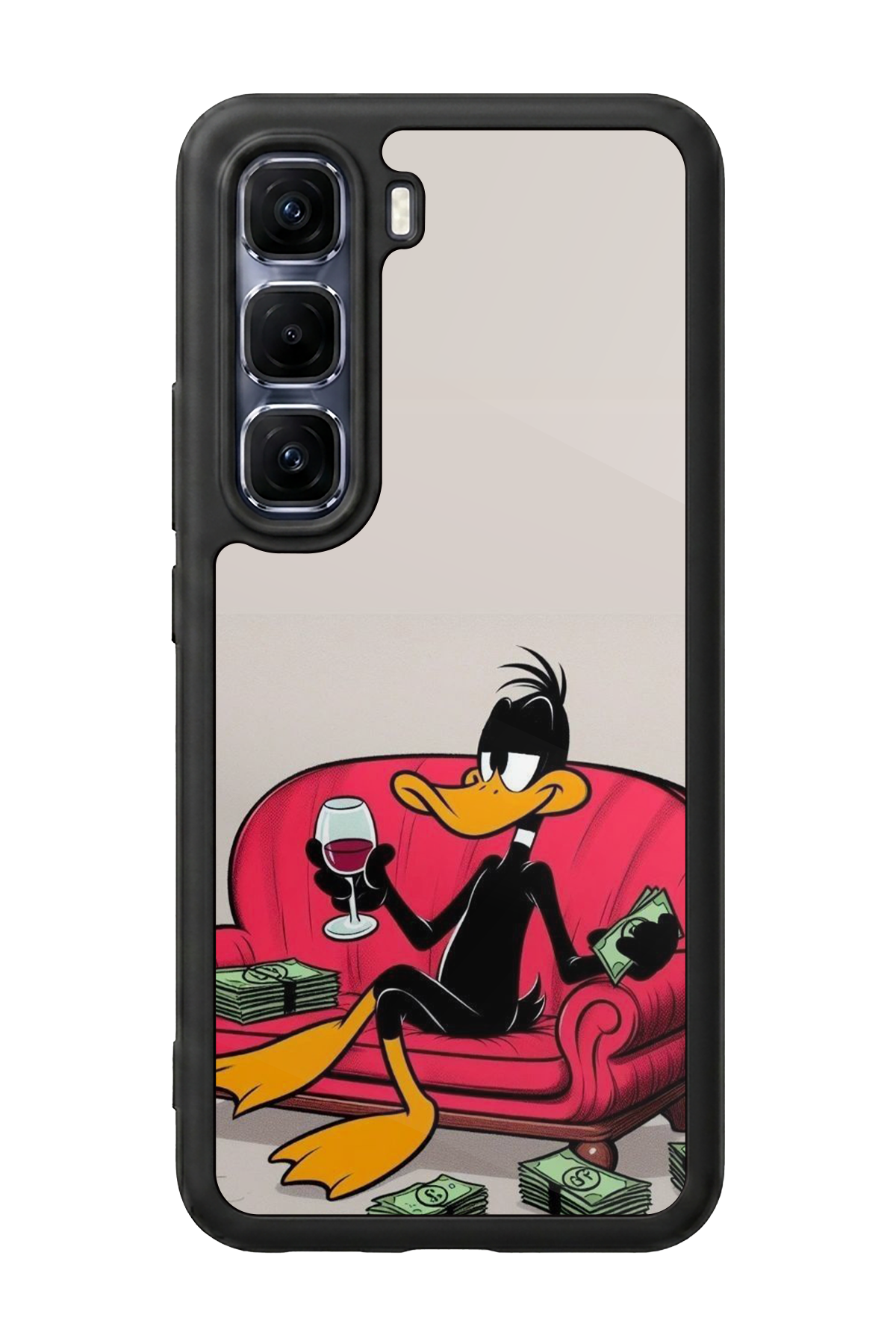 Infinix Hot 60 Pro Plus Uyumlu Daffy duck Tasarımlı Glossy Premium Kılıf