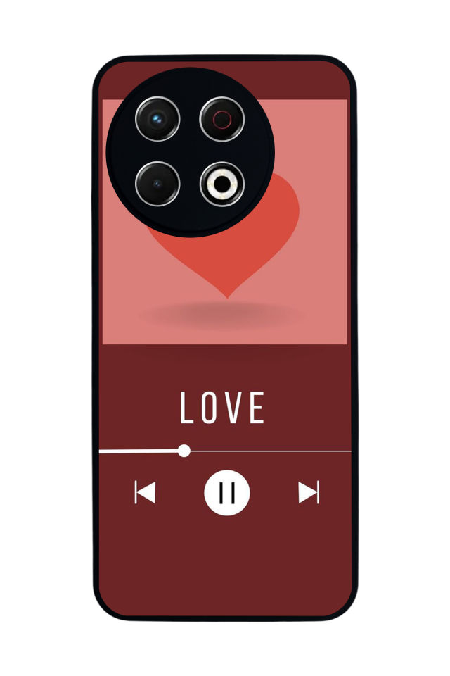 Tecno Spark 30 Pro Uyumlu Kalp Love Tasarımlı Glossy Premium Kılıf