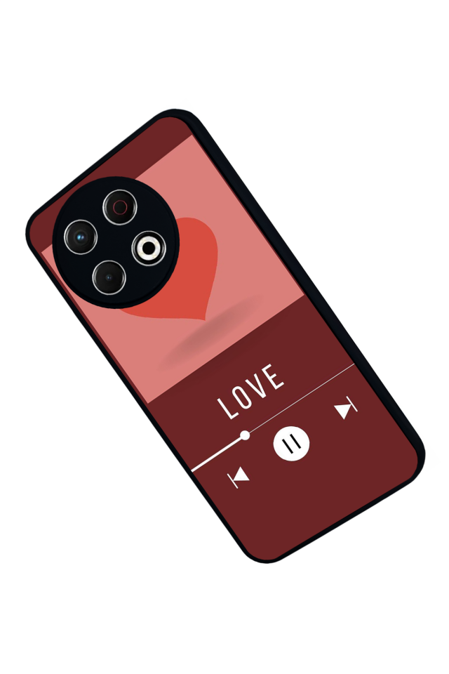 Tecno Spark 30 Pro Uyumlu Kalp Love Tasarımlı Glossy Premium Kılıf