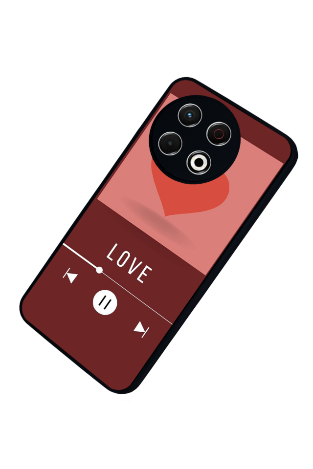 Tecno Spark 30 Pro Uyumlu Kalp Love Tasarımlı Glossy Premium Kılıf