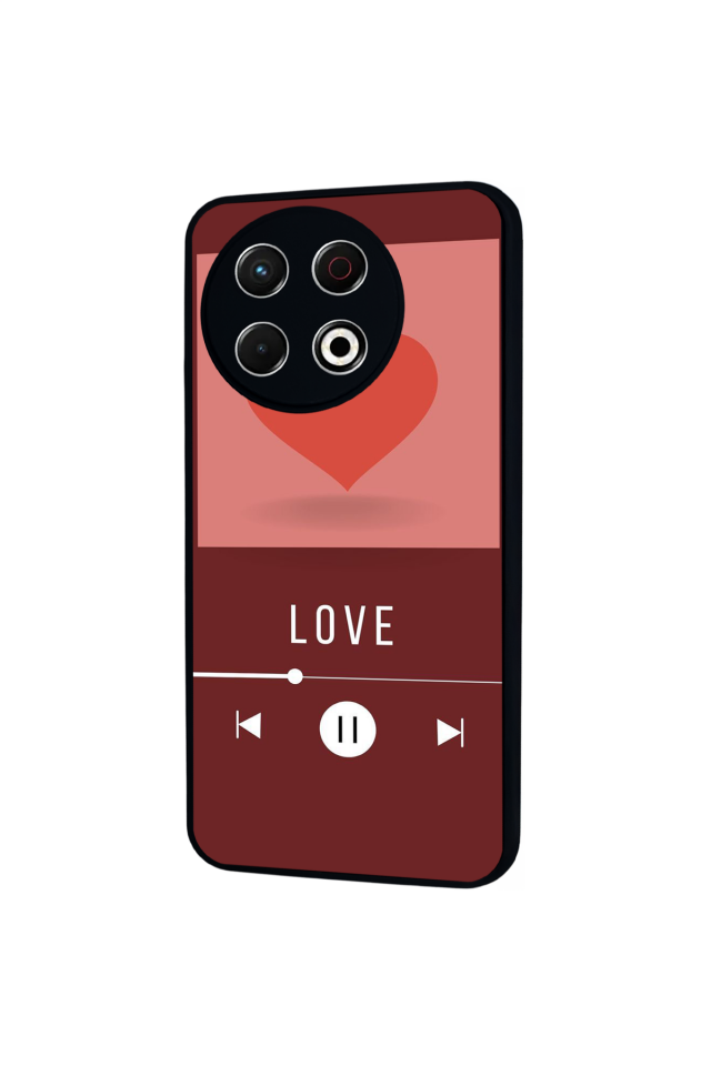 Tecno Spark 30 Pro Uyumlu Kalp Love Tasarımlı Glossy Premium Kılıf