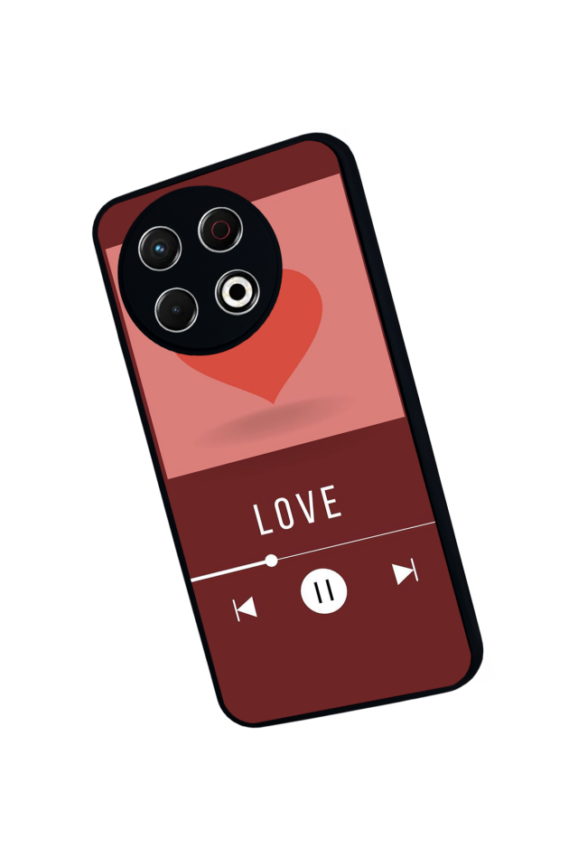 Tecno Spark 30 Pro Uyumlu Kalp Love Tasarımlı Glossy Premium Kılıf