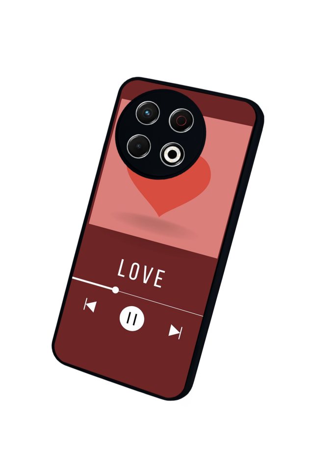 Tecno Spark 30 Pro Uyumlu Kalp Love Tasarımlı Glossy Premium Kılıf