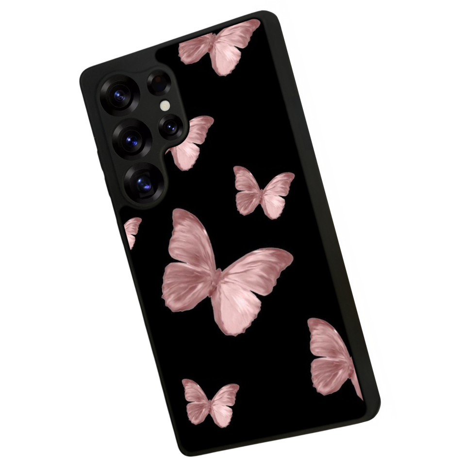 Samsung Galaxy S25 Ultra Uyumlu Kelebek Tasarımlı Glossy Premium Kılıf
