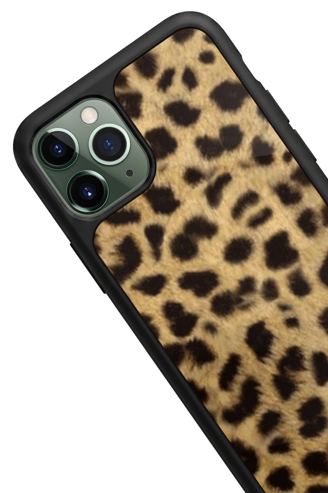 iPhone 11 Pro Uyumlu Leopar Tasarımlı Glossy Premium Kılıf