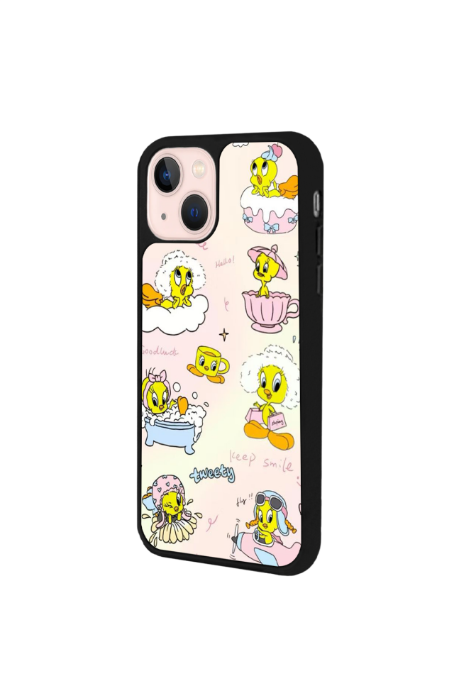 iPhone 13 Mini Uyumlu Tweety Tasarımlı Glossy Premium Kılıf