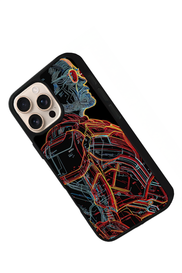 iPhone 14 Pro Max Uyumlu Iron Man ( Demir Adam ) Tasarımlı Glossy Premium Kılıf