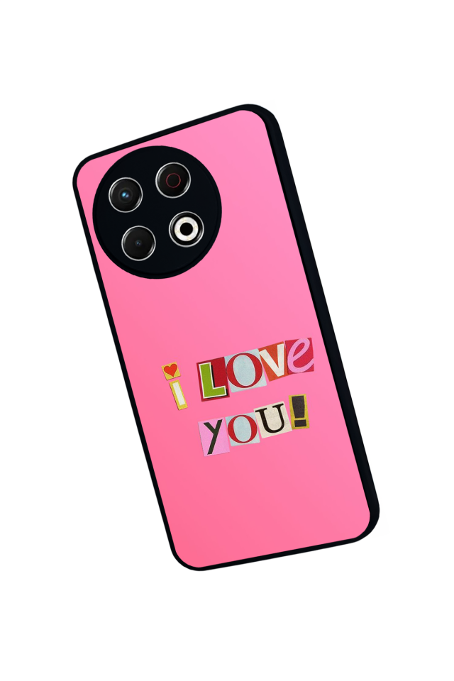 Tecno Spark 30 Pro Uyumlu Kalp Love Tasarımlı Glossy Premium Kılıf