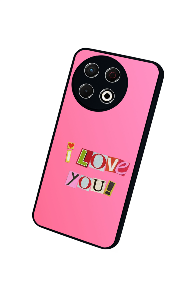 Tecno Spark 30 Pro Uyumlu Kalp Love Tasarımlı Glossy Premium Kılıf