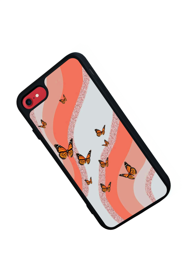 iPhone 8 Uyumlu Kelebek Tasarımlı Glossy Premium Kılıf