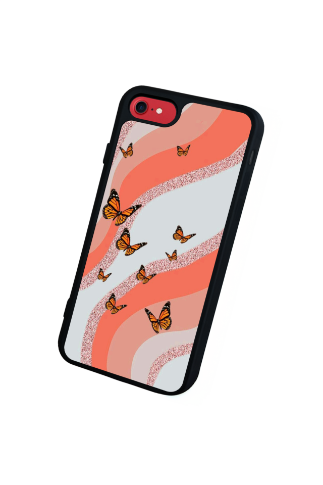iPhone 8 Uyumlu Kelebek Tasarımlı Glossy Premium Kılıf
