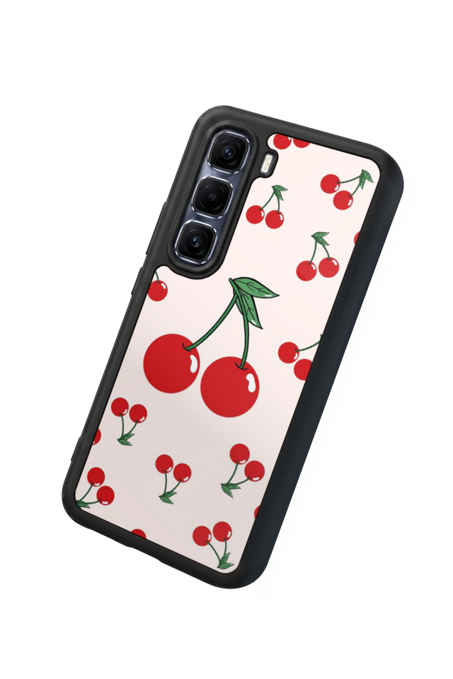 Infinix Hot 60 Pro Plus Uyumlu Kiraz Tasarımlı Glossy Premium Kılıf