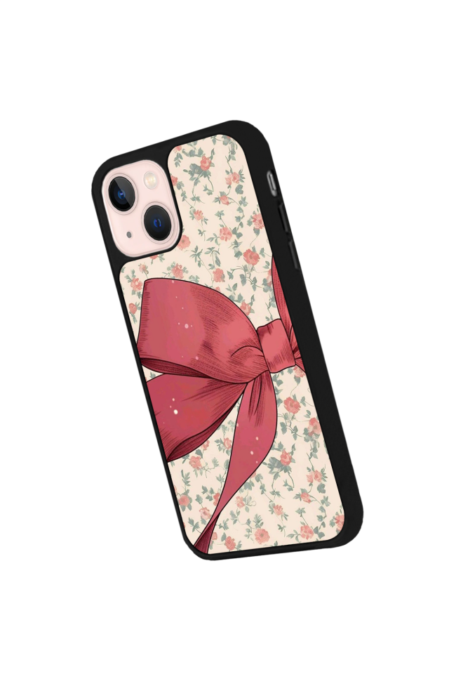 iPhone 13/14 Uyumlu Kurdele Tasarımlı Glossy Premium Kılıf