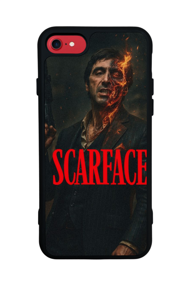 iPhone SE Uyumlu Scarface Tasarımlı Glossy Premium Kılıf