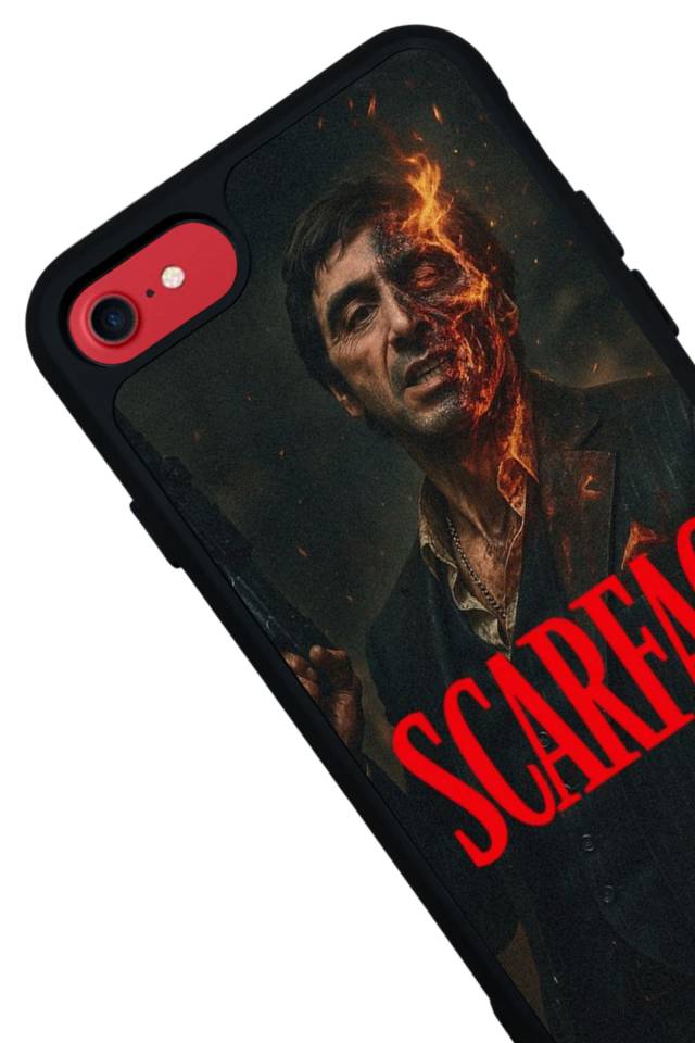 iPhone SE Uyumlu Scarface Tasarımlı Glossy Premium Kılıf