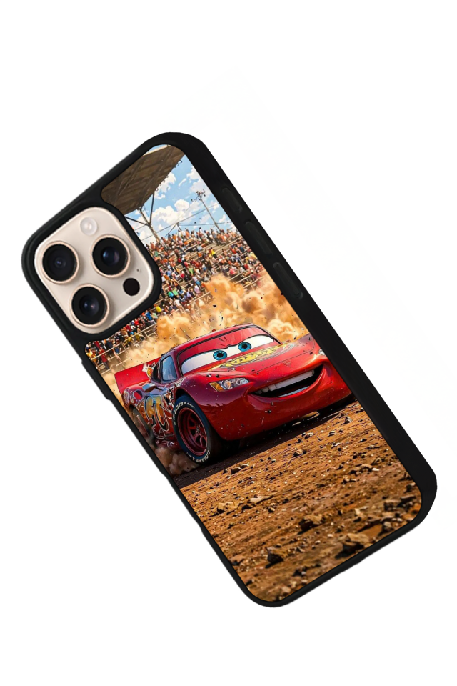 iPhone 16 Pro Uyumlu Simsek McQueen Tasarımlı Glossy Premium Kılıf