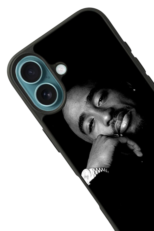 iPhone 16 Uyumlu Tupac Tasarımlı Glossy Premium Kılıf