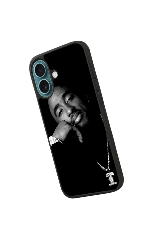 iPhone 16 Uyumlu Tupac Tasarımlı Glossy Premium Kılıf