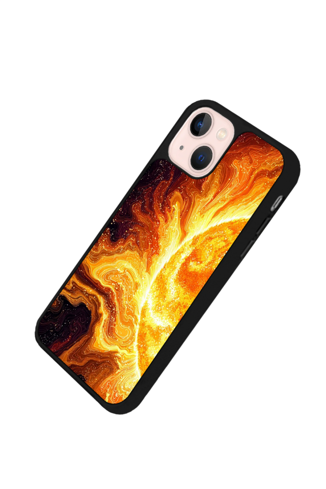 iPhone 14 Plus Uyumlu Güneş Tasarımlı Glossy Premium Kılıf