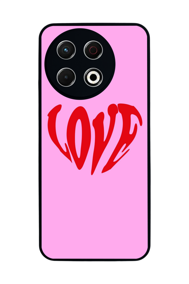 Tecno Spark 30 Pro Uyumlu Kalp Love Tasarımlı Glossy Premium Kılıf