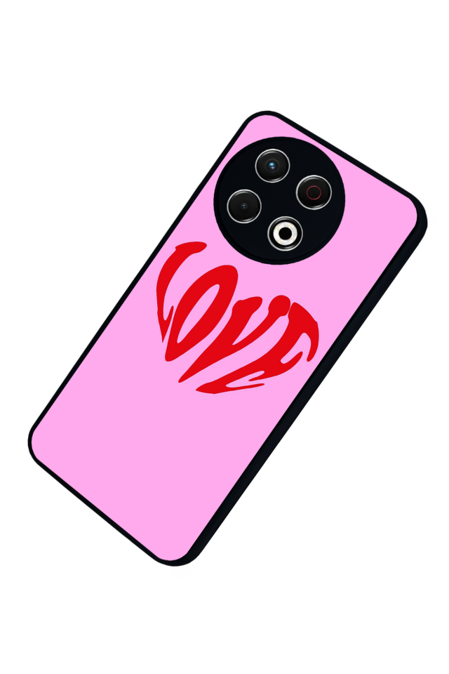 Tecno Spark 30 Pro Uyumlu Kalp Love Tasarımlı Glossy Premium Kılıf