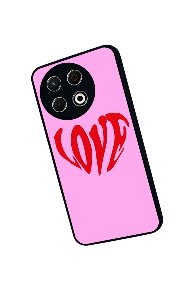 Tecno Spark 30 Pro Uyumlu Kalp Love Tasarımlı Glossy Premium Kılıf