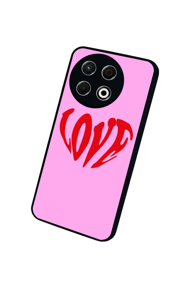 Tecno Spark 30 Pro Uyumlu Kalp Love Tasarımlı Glossy Premium Kılıf