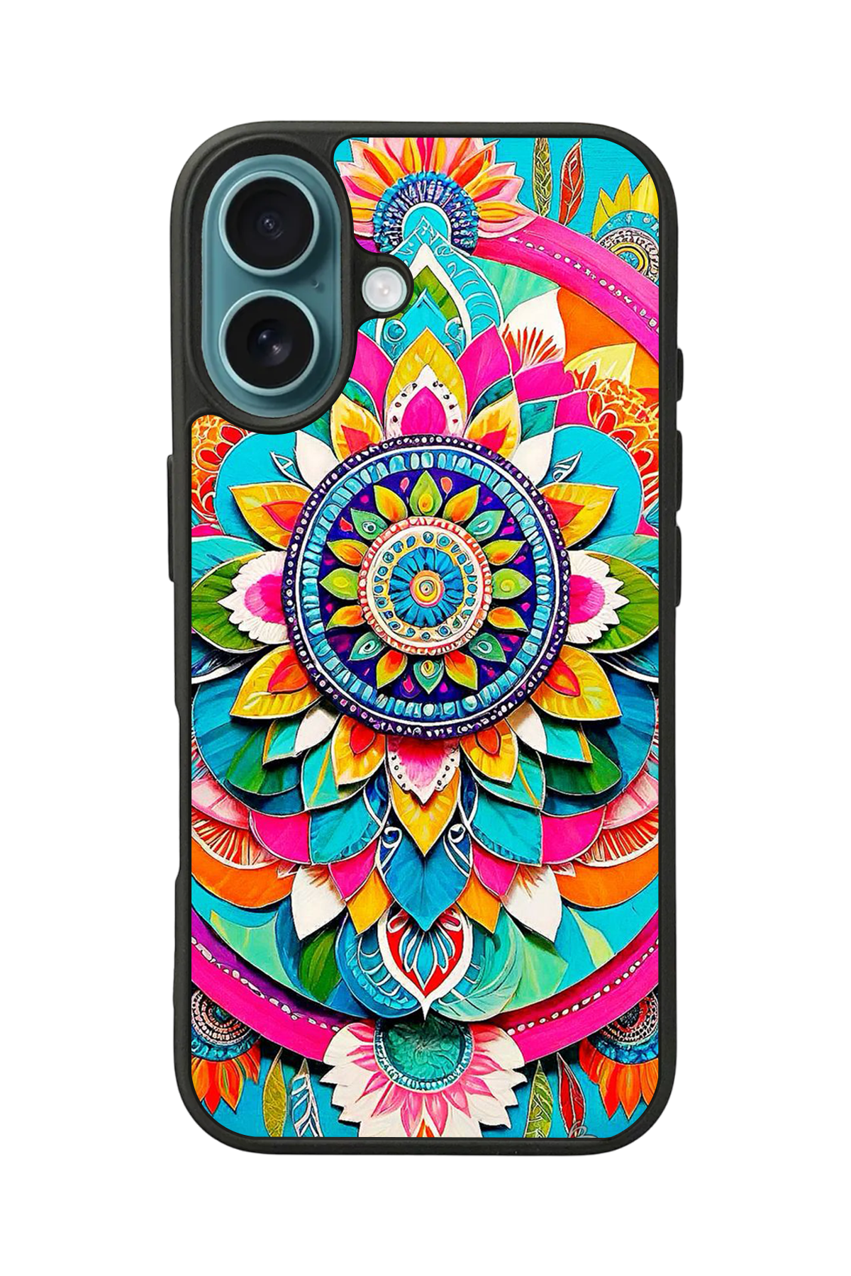 iPhone 16 Plus Uyumlu Mandala Tasarımlı Glossy Premium Kılıf