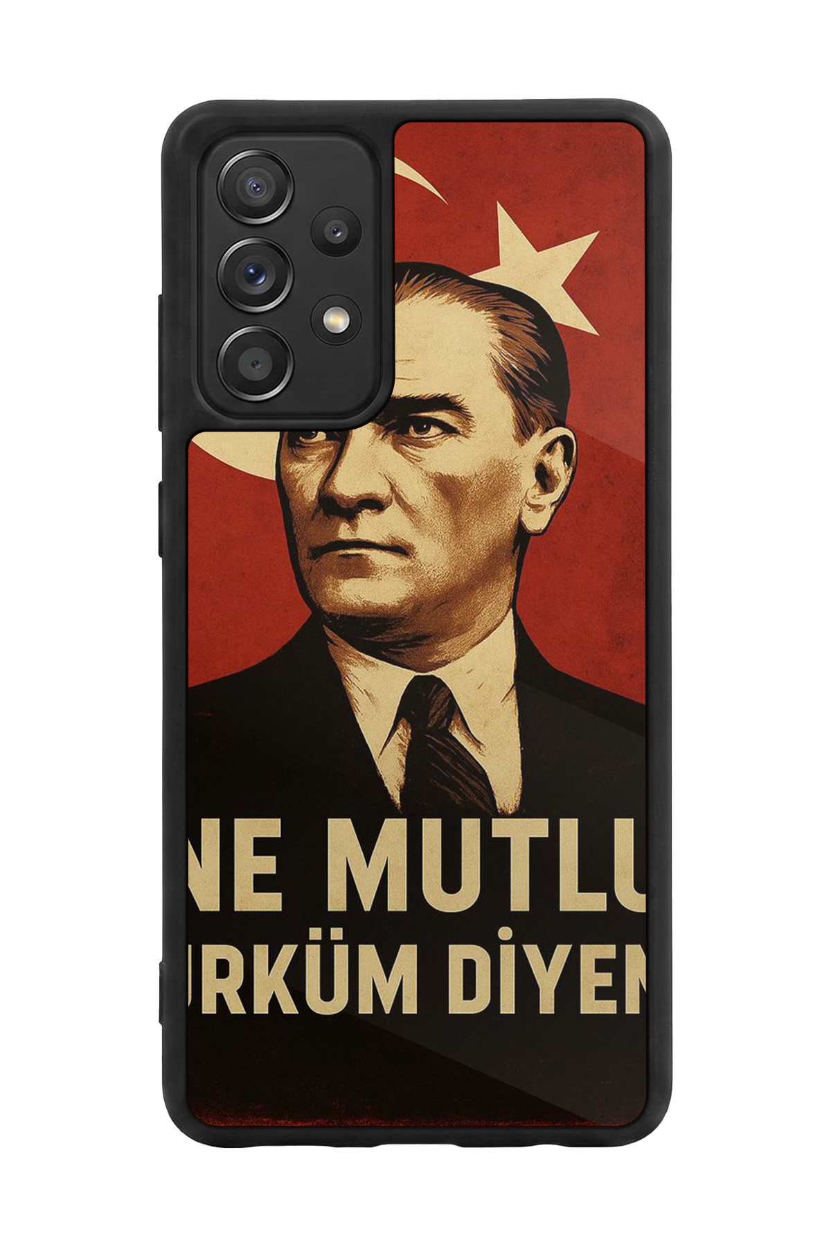 Samsung Galaxy A72 Uyumlu  Mustafa Kemal Ataturk Tasarımlı Glossy Premium Kılıf